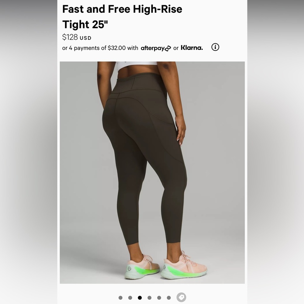 Lululemon fast and free high rise tights size 6